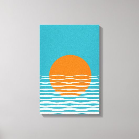 Sunset Ocean Minimalist Art Canvas Afdruk (Voorkant)