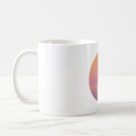 Sunset Ocean Minimalist Mug – Hand-Drawn Summer Koffiemok