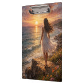 Sunset Ocean Oil Painting Clipboard Klembord (Links)