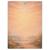 Sunset Ocean Oil Painting Clipboard Klembord (Achterkant)
