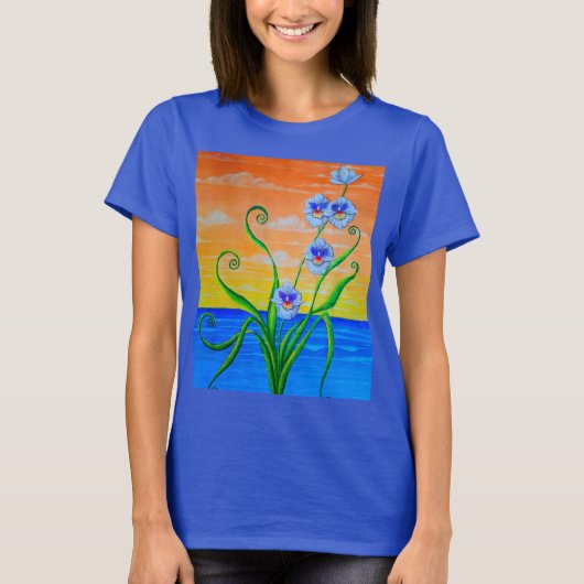 Sunset Ocean Orchids T-shirt (Voorkant)