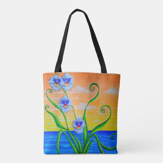 Sunset Ocean Orchids Tote Bag (Achterkant)