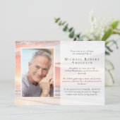 Sunset Ocean Photo Funeral Memorial Service Invita Kaart (Staand voorkant)