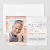 Sunset Ocean Photo Funeral Memorial Service Invita Kaart (Voorkant / Achterkant)