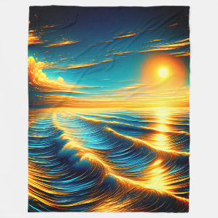 "Sunset Ocean Reverie" Fleece Deken
