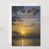 Sunset Ocean Sailboat Fotoviering van het Leven Bedankkaart (Voorkant)