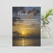 Sunset Ocean Sailboat Fotoviering van het Leven Bedankkaart (Staand voorkant)