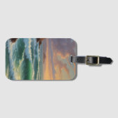 Sunset Ocean Seascape Schilderij Kunstwerk Bagagelabel (Voorkant (horizontaal))