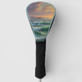 Sunset Ocean Seascape Schilderij Kunstwerk Golfheadcover (Voorkant)