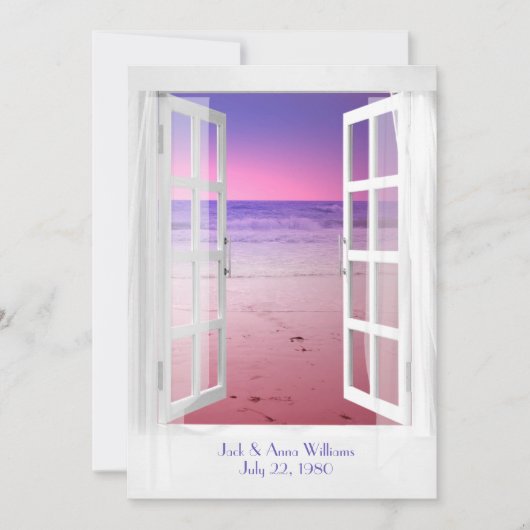 Sunset Ocean uitzicht Vow Renewal Ceremony Kaart (Voorkant)