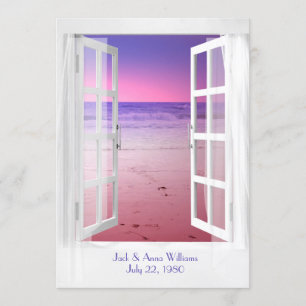 Sunset Ocean uitzicht Vow Renewal Ceremony Kaart