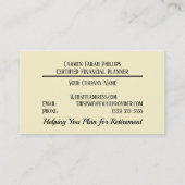 Sunset Ocean Water Sun Oranje Pensioen Sjabloon Visitekaartje (Achterkant)