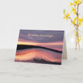 Sunset Ocean Wave Abstract Verjaardag Kaart (Gele Bloem)