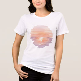 Sunset Ocean Waves – Minimalist Hand-Drawn Women's Tri-Blend Shirt