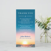 Sunset Ocean Waves Nautische sympathie Dank u Bedankkaart (Staand voorkant)