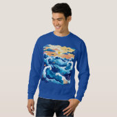 Sunset Ocean Waves T-Shirt – Artistic Sea and Sky  (Voorkant volledig)