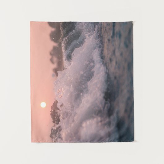 Sunset Ocean Waves Wandkleed (Voorkant)