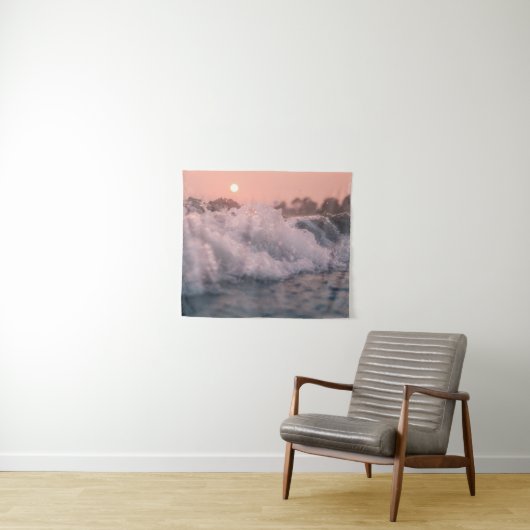 Sunset Ocean Waves Wandkleed (In Situ (horizontaal))