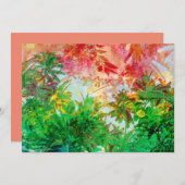 Sunset Oerwoud Tropical Palm Leaves Feestdagenkaart (Voorkant / Achterkant)