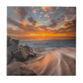 Sunset of Tamarach Beach Tegeltje (Voorkant)