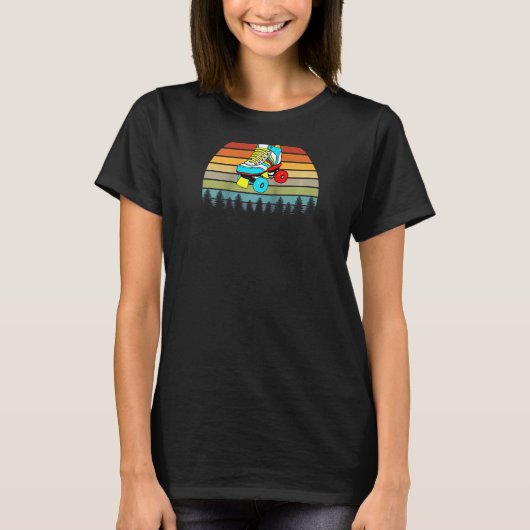 Sunset off Retro Roller Derby Skating Part T-shirt (Voorkant)