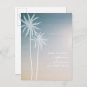 Sunset Ombré Beach Wedding Bewaar de datum Aankondigingskaart (Voorkant / Achterkant)