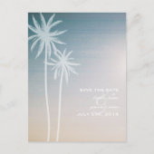 Sunset Ombré Beach Wedding Bewaar de datum Aankondigingskaart (Voorkant)