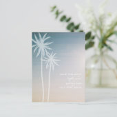 Sunset Ombré Beach Wedding Bewaar de datum Aankondigingskaart (Staand voorkant)