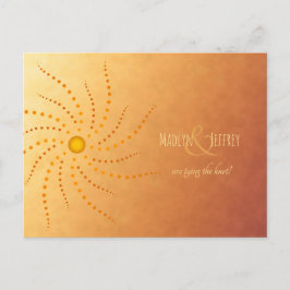 sunset ombre bruiloft save-the-date aankondigingskaart