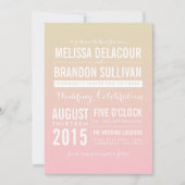 Sunset Ombre/Gradient Beach Wedding Invitations Kaart (Voorkant)