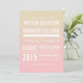Sunset Ombre/Gradient Beach Wedding Invitations Kaart (Staand voorkant)
