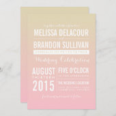 Sunset Ombre/Gradient Beach Wedding Invitations Kaart (Voorkant / Achterkant)