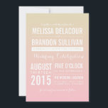 Sunset Ombre/Gradient Beach Wedding Invitations Kaart<br><div class="desc">Sunset Ombre/Gradient Beach Wedding Invitation A roze and vanilla ombre bruiloften nodigt je uit voor strandbruiloften.</div>