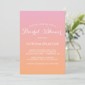 Sunset Ombre Gradient Bridal Shower Invitation Kaart (Staand voorkant)