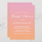 Sunset Ombre Gradient Bridal Shower Invitation Kaart (Voorkant / Achterkant)