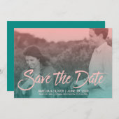 Sunset Ombre Gradient Photo Sla de datum op Save The Date (Voorkant / Achterkant)