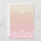 Sunset Ombre Lace Pattern Wedding Kaart (Achterkant)