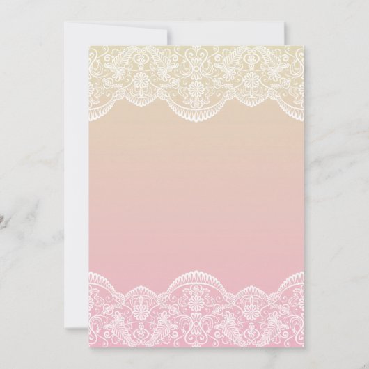 Sunset Ombre Lace Pattern Wedding Kaart (Achterkant)