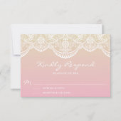 Sunset Ombre Lace Pattern Wedding RSVP (Voorkant)