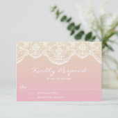 Sunset Ombre Lace Pattern Wedding RSVP (Staand voorkant)