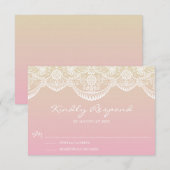 Sunset Ombre Lace Pattern Wedding RSVP (Voorkant / Achterkant)