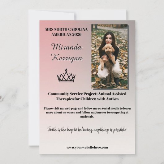 Sunset Ombre Landscape Pageant Autograph Kaart (Achterkant)