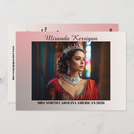 Sunset Ombre Landscape Pageant Autograph Kaart (Voorkant / Achterkant)