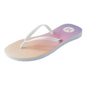 Sunset Ombre Paars Pink Peach Monogram Teenslippers (Schuin)