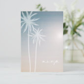 Sunset Ombré Palm Trees Beach Wedding RSVP (Staand voorkant)