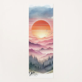 Sunset Ombre Serene Blue & Oranje zomercadeau Yogamat