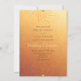 Sunset ombre sunny stippen mandala bruiloft kaart