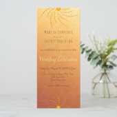 Sunset ombre sunny stippen mandala bruiloft kaart (Staand voorkant)