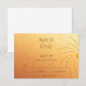 Sunset ombre sunny stippen mandala bruiloft RSVP kaartje (Voorkant / Achterkant)