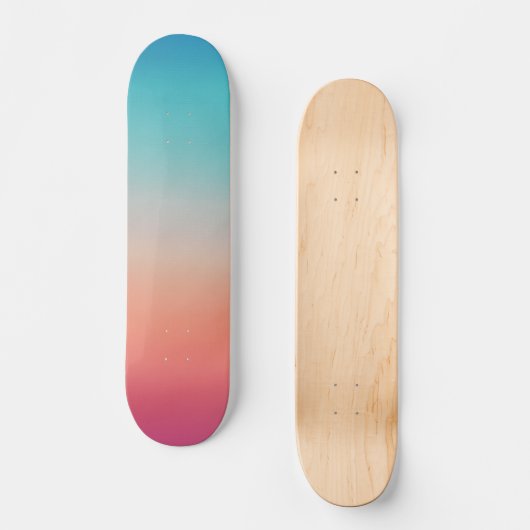 Sunset Ombre Turquoise to Pink Persoonlijk Skateboard (Voorkant)